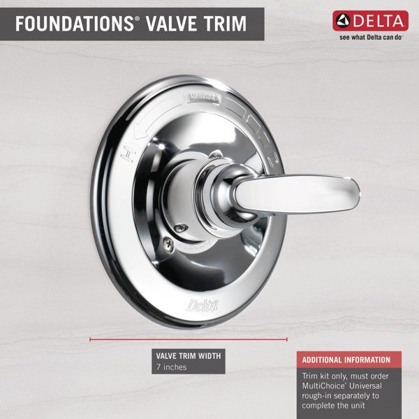 BT13010-SS Delta Foundations Thermostatic Faucet Trim Only with Lever
